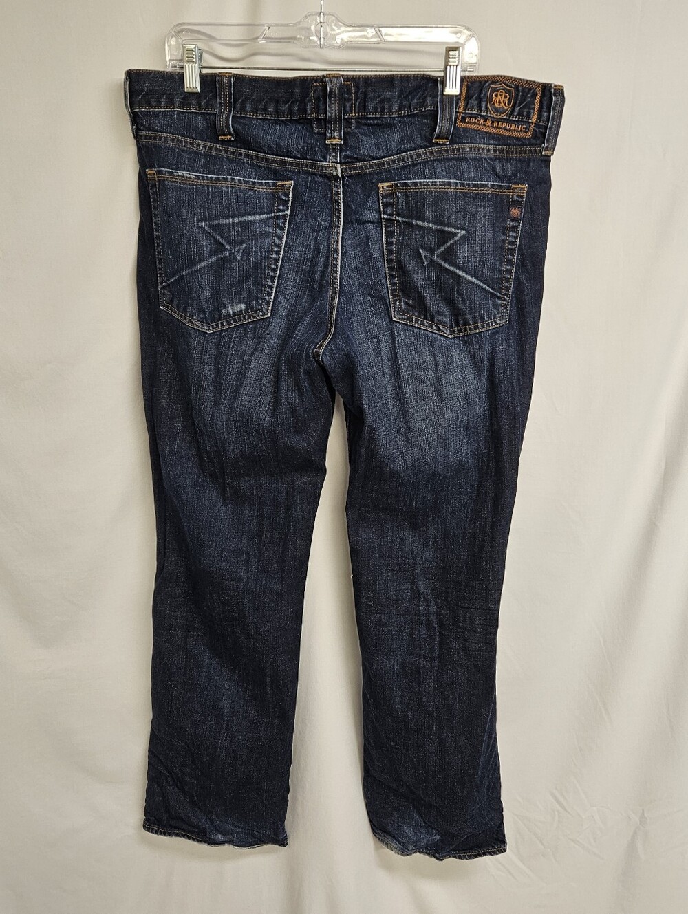 Rock & Republic Rigid Jeans Men’s 38 x 30 Dark Wash Blue Denim - Picture 7 of 12